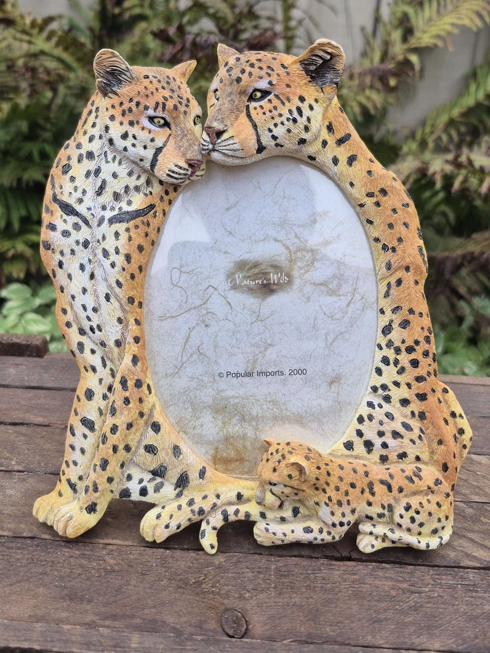 VTG 2000 Y2K Cheetah Family 3D Resin Picture Frame 7x6